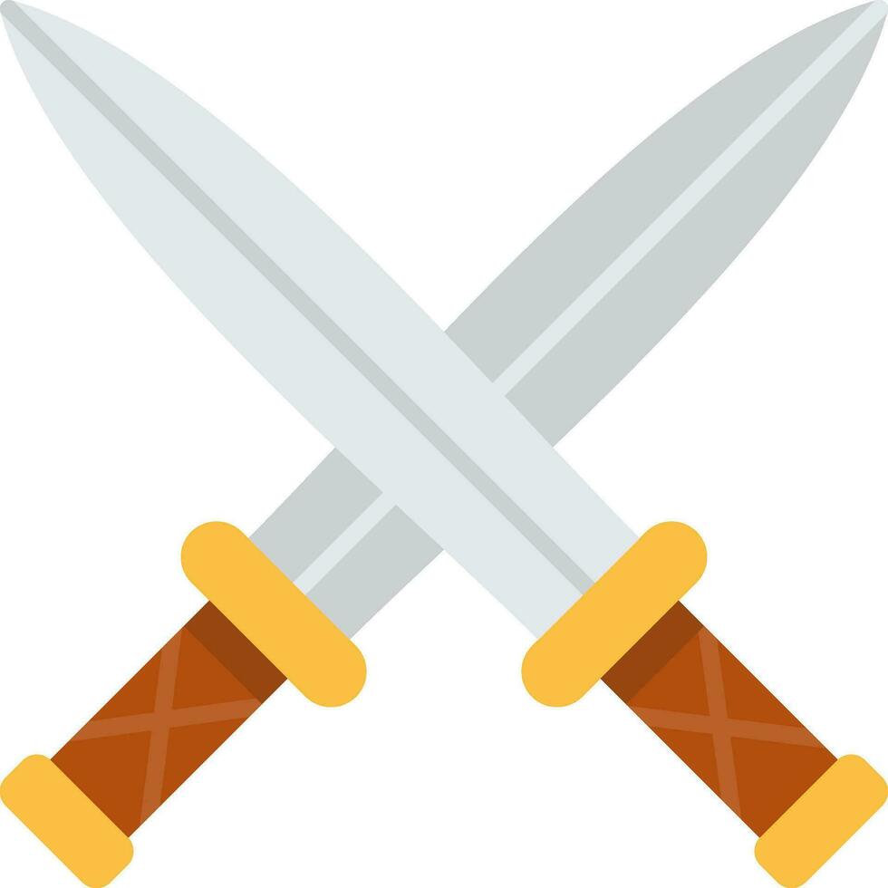 Two Swords Flat Icon vector