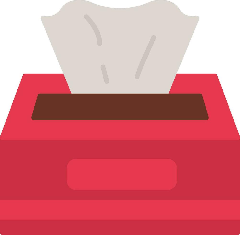 icono plano de caja de pañuelos vector