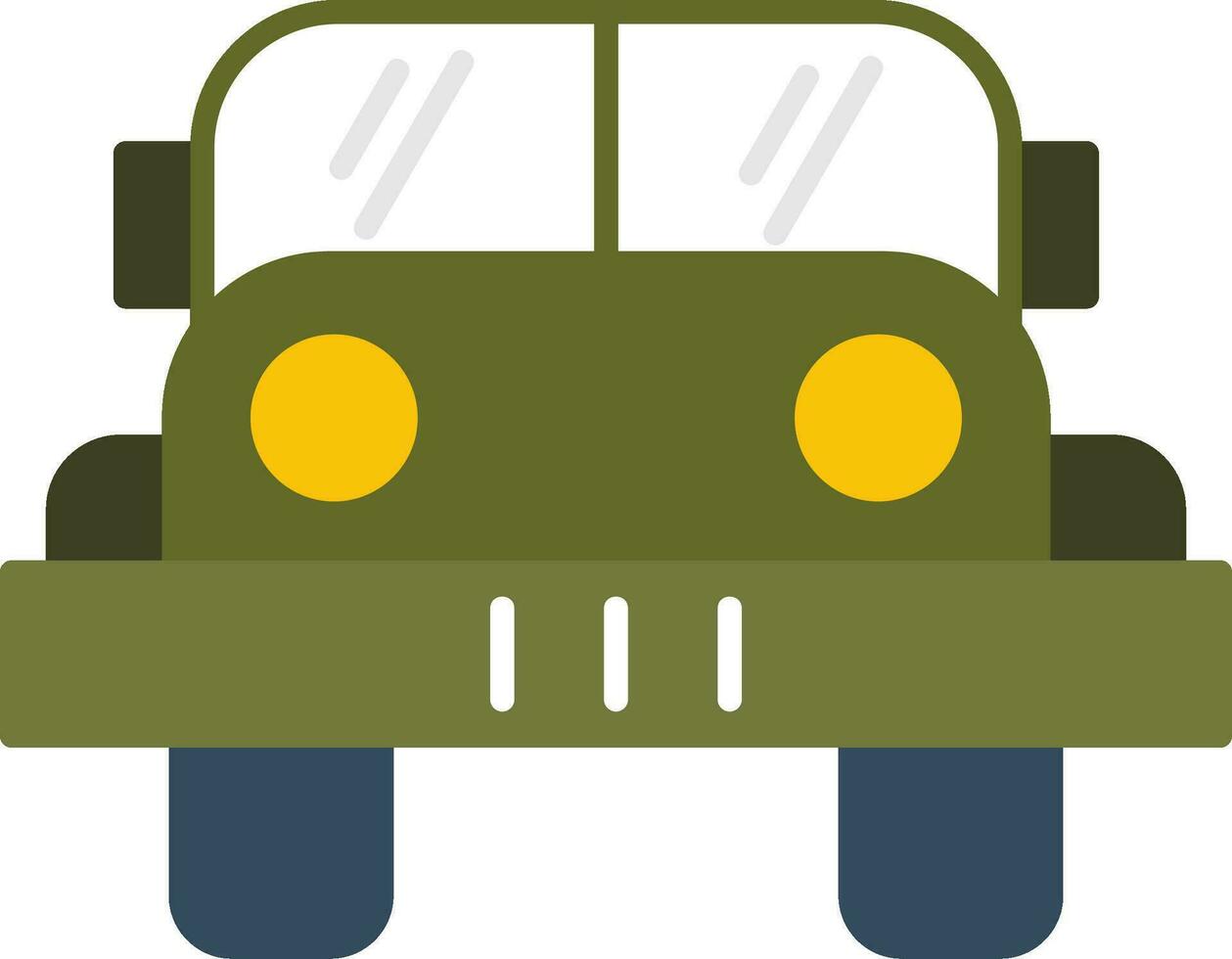 Military Jeep Flat Icon vector