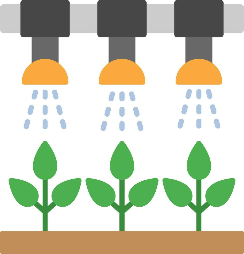 irrigación sistema plano icono vector