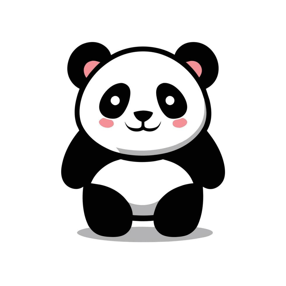 Panda bear icon in flat style. Panda vector illustration on white isolated background. Panda animal business concept.