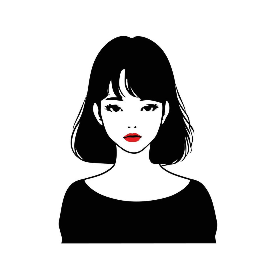 Beautiful woman face. Portrait of a beautiful woman. Vector illustration