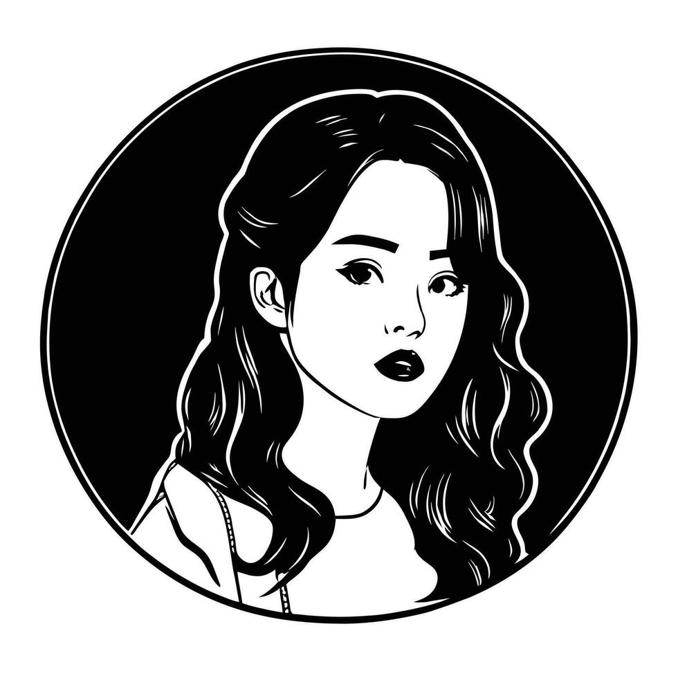 hermosa mujer rostro. retrato de un hermosa mujer. vector ilustración