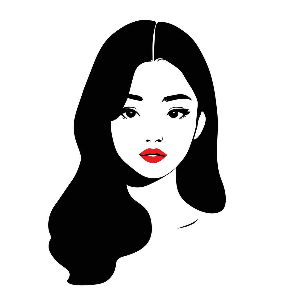 Beautiful woman face. Portrait of a beautiful woman. Vector illustration