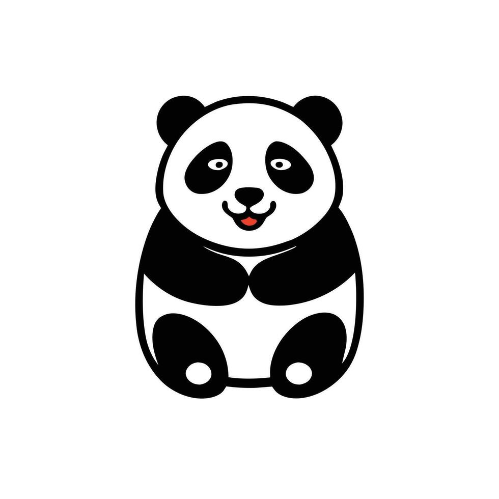 Panda bear icon in flat style. Panda vector illustration on white isolated background. Panda animal business concept.