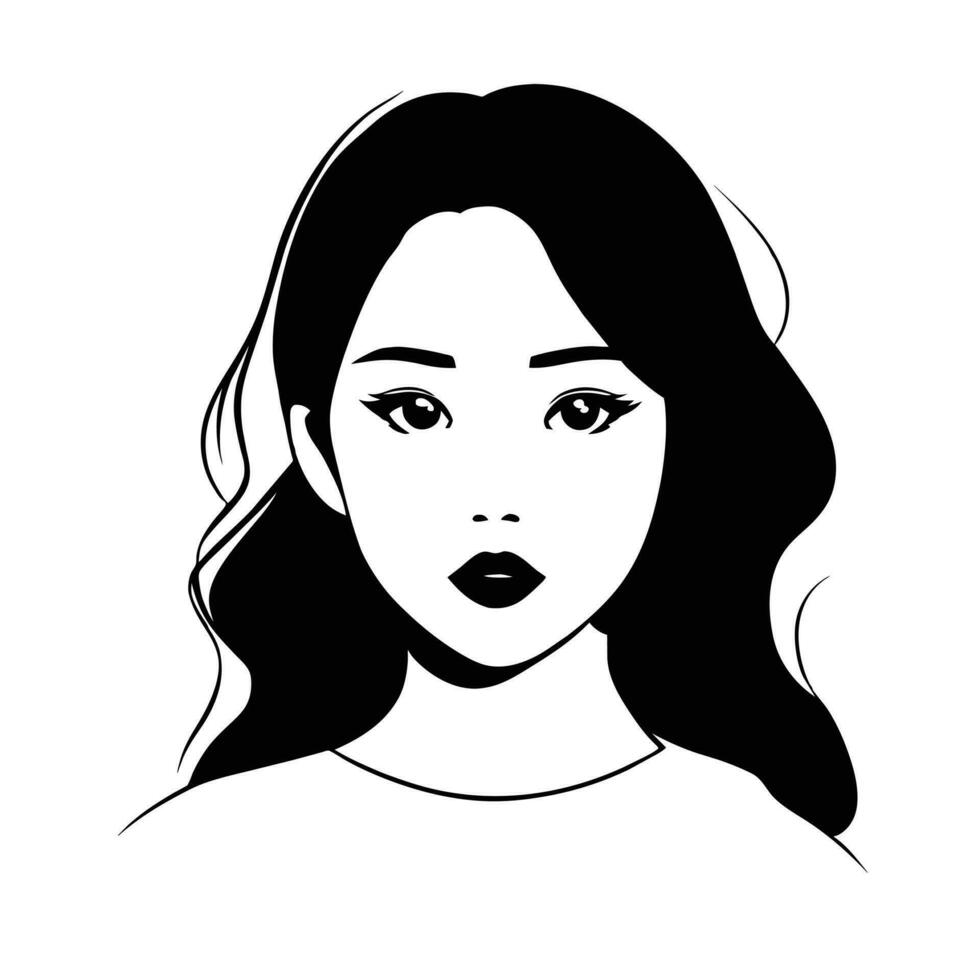 Beautiful woman face. Portrait of a beautiful woman. Vector illustration