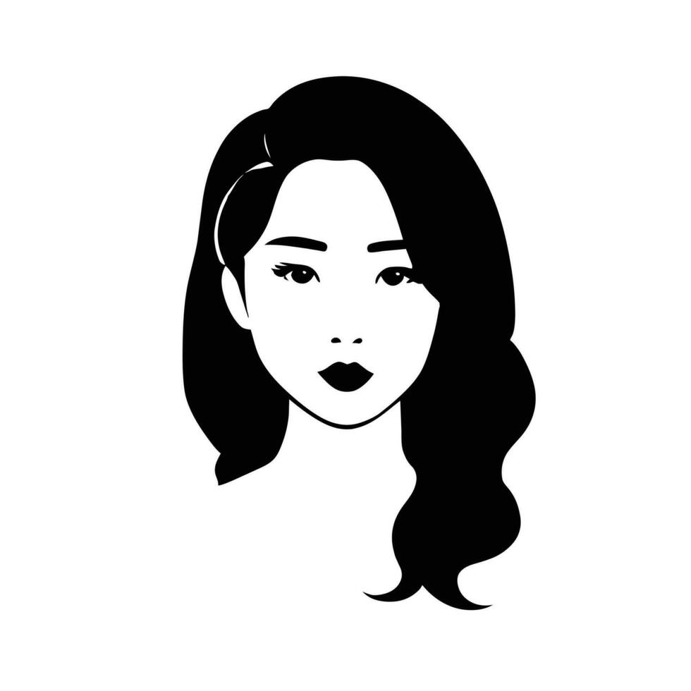 Beautiful woman face. Portrait of a beautiful woman. Vector illustration