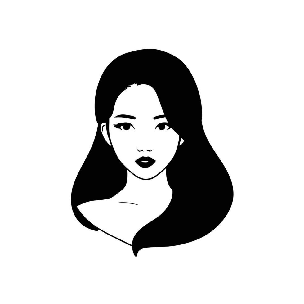 Beautiful woman face. Portrait of a beautiful woman. Vector illustration