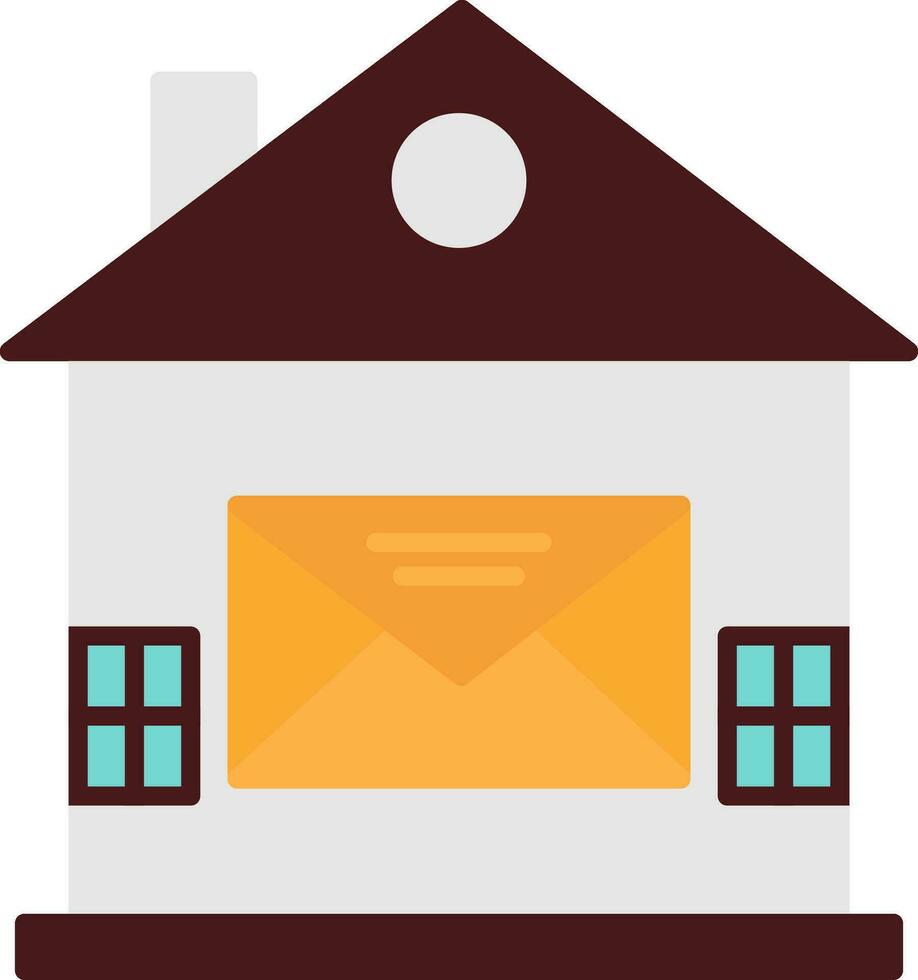 casa correo plano icono vector