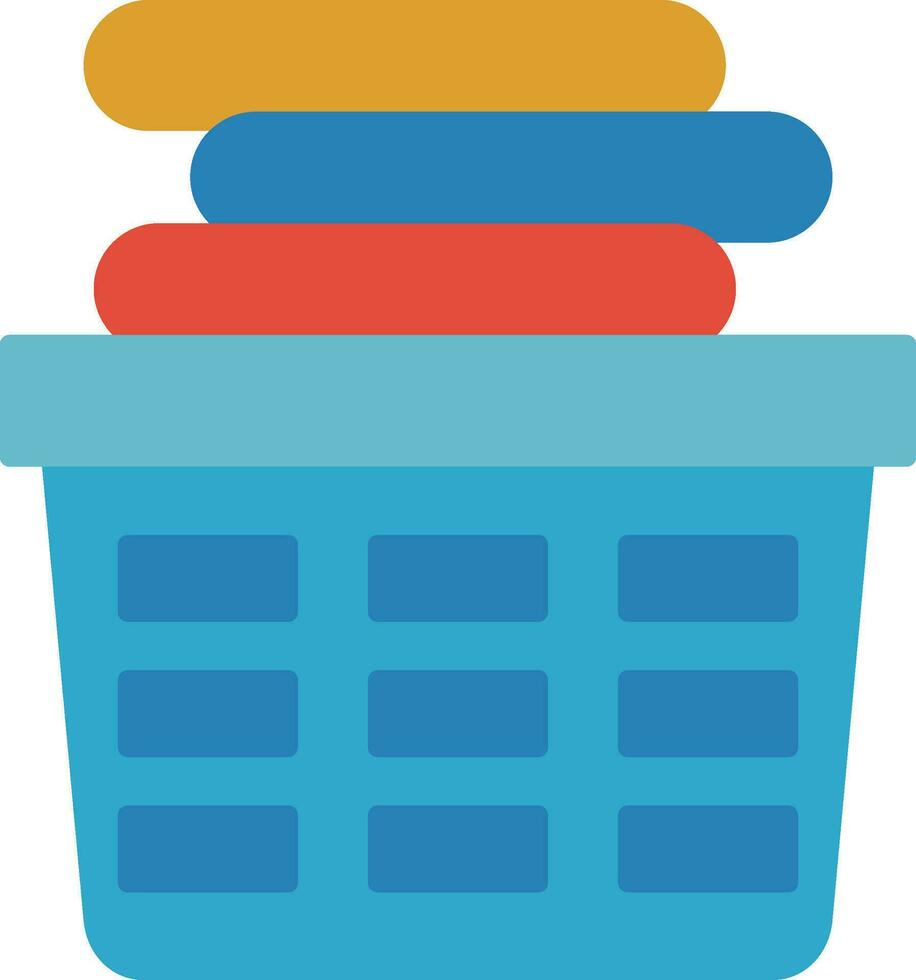 Laundry Basket Flat Icon vector