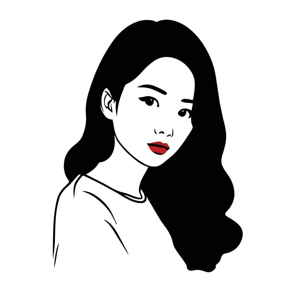 hermosa mujer rostro. retrato de un hermosa mujer. vector ilustración