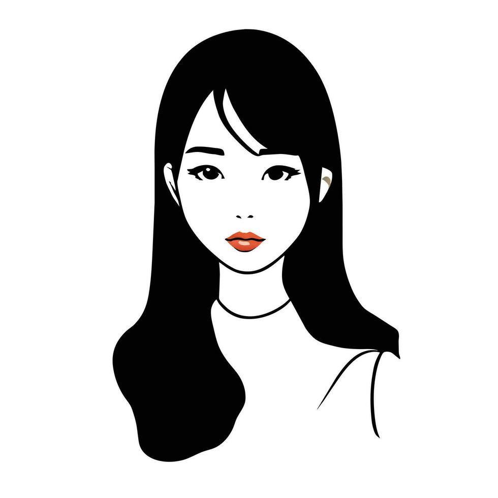 Beautiful woman face. Portrait of a beautiful woman. Vector illustration