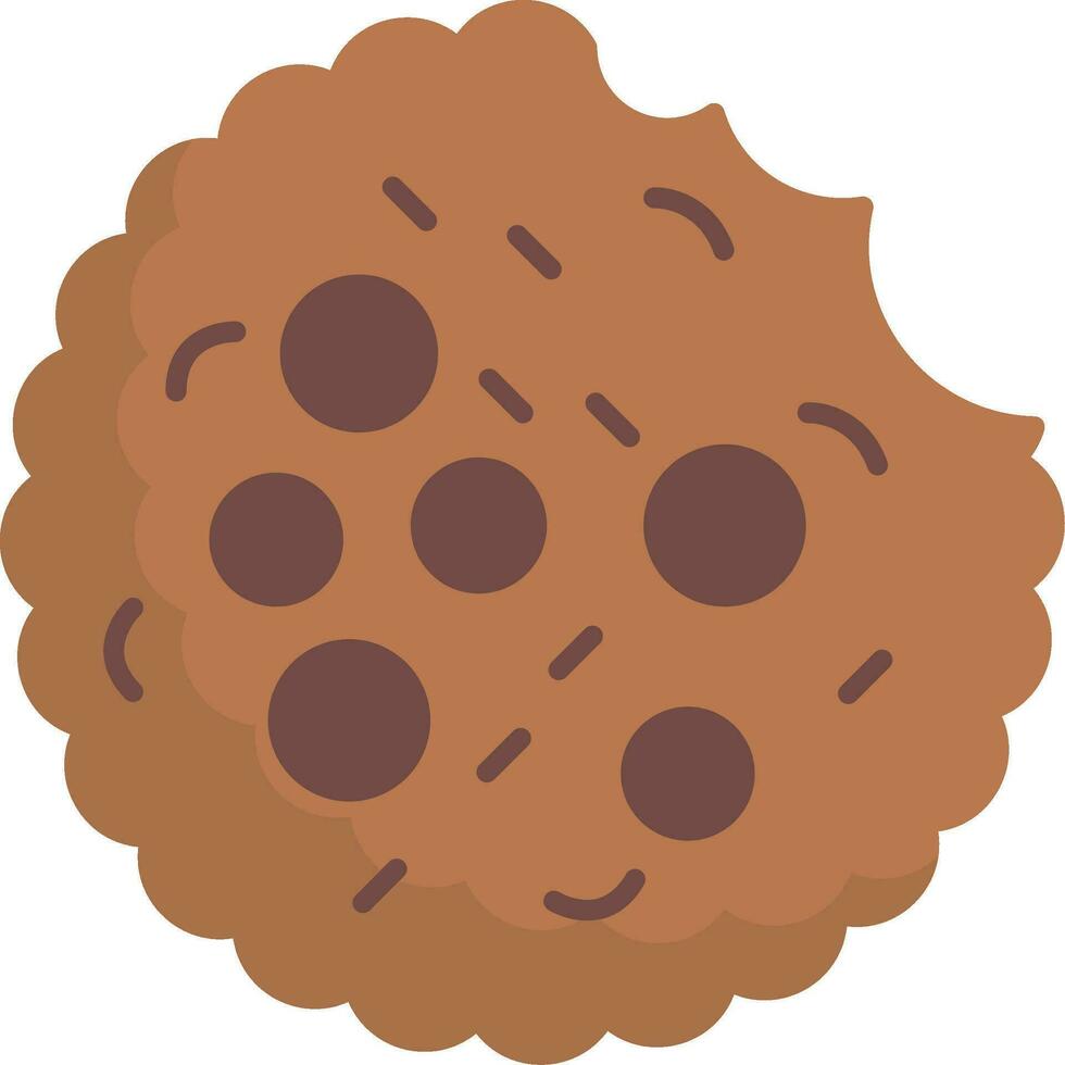 icono de galleta plana vector