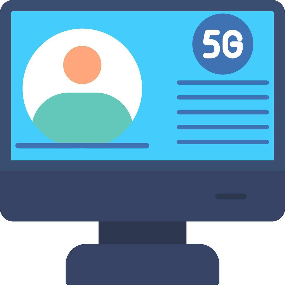 Video Conference Flat Icon vector