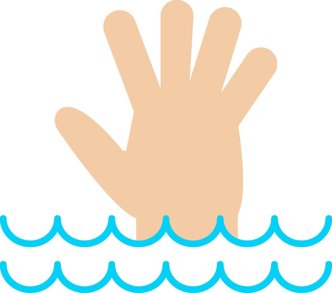 Drowning Flat Icon vector