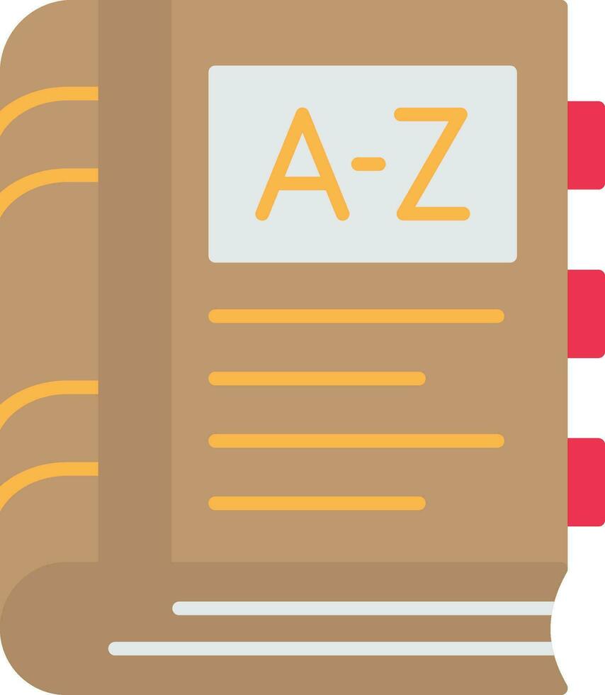Dictionary Flat Icon vector