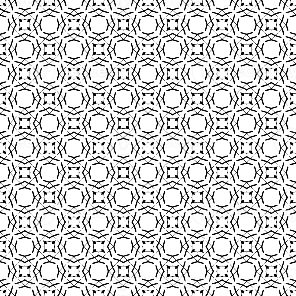 Black seamless abstract pattern. Overlay for background and backdrop. Ornamental design. PNG graphic illustration with transparent background.