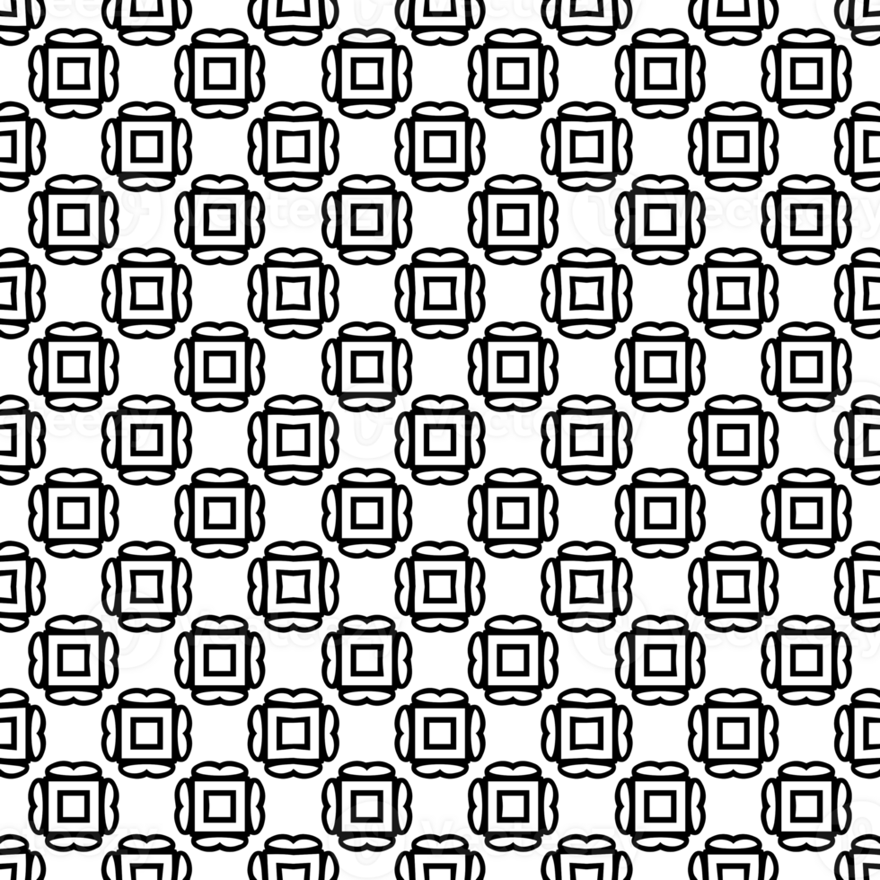 Black seamless abstract pattern. Overlay for background and backdrop. Ornamental design. PNG graphic illustration with transparent background.