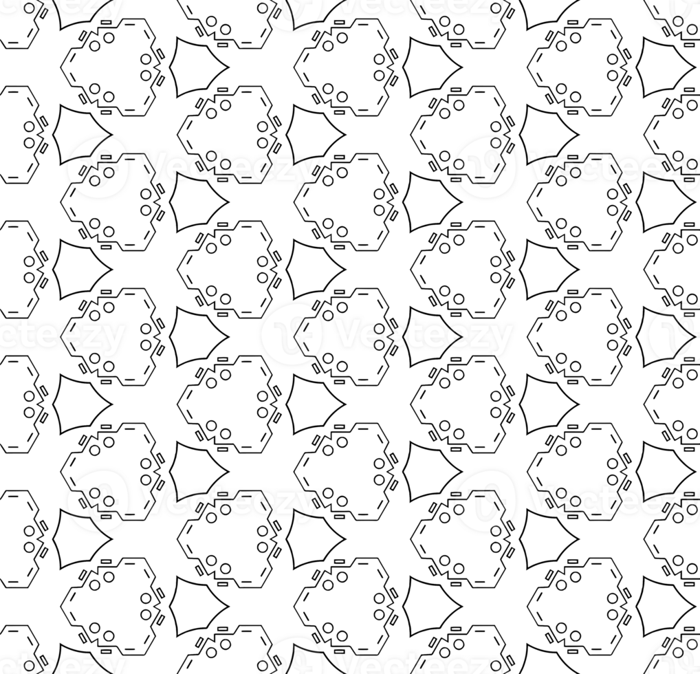 Black seamless abstract pattern. Overlay for background and backdrop. Ornamental design. PNG graphic illustration with transparent background.
