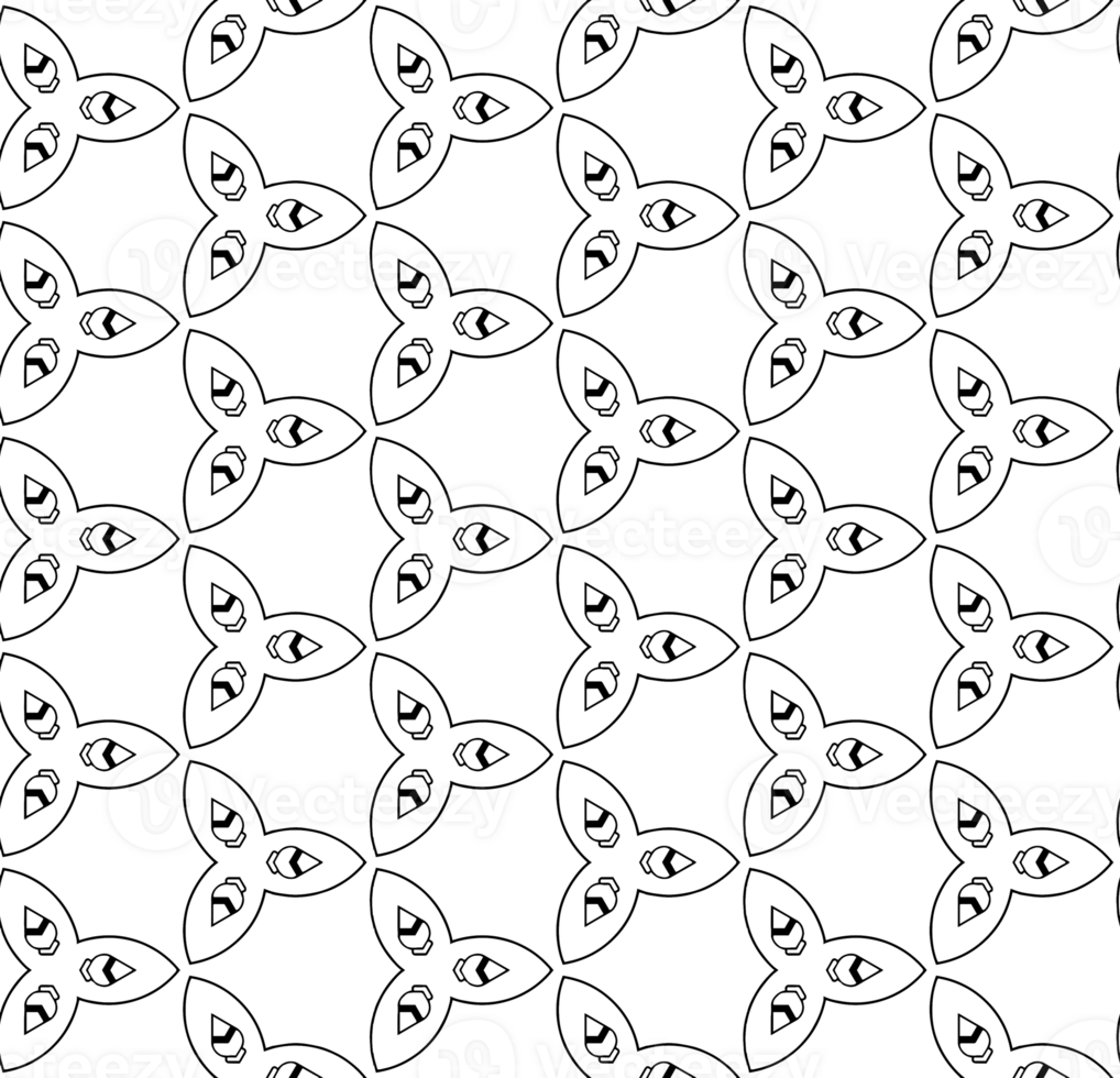 Black seamless abstract pattern. Overlay for background and backdrop. Ornamental design. PNG graphic illustration with transparent background.