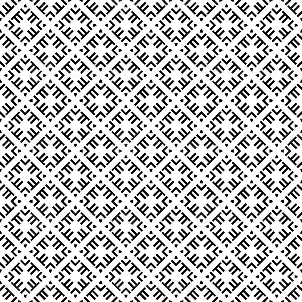 Black seamless abstract pattern. Overlay for background and backdrop. Ornamental design. PNG graphic illustration with transparent background.