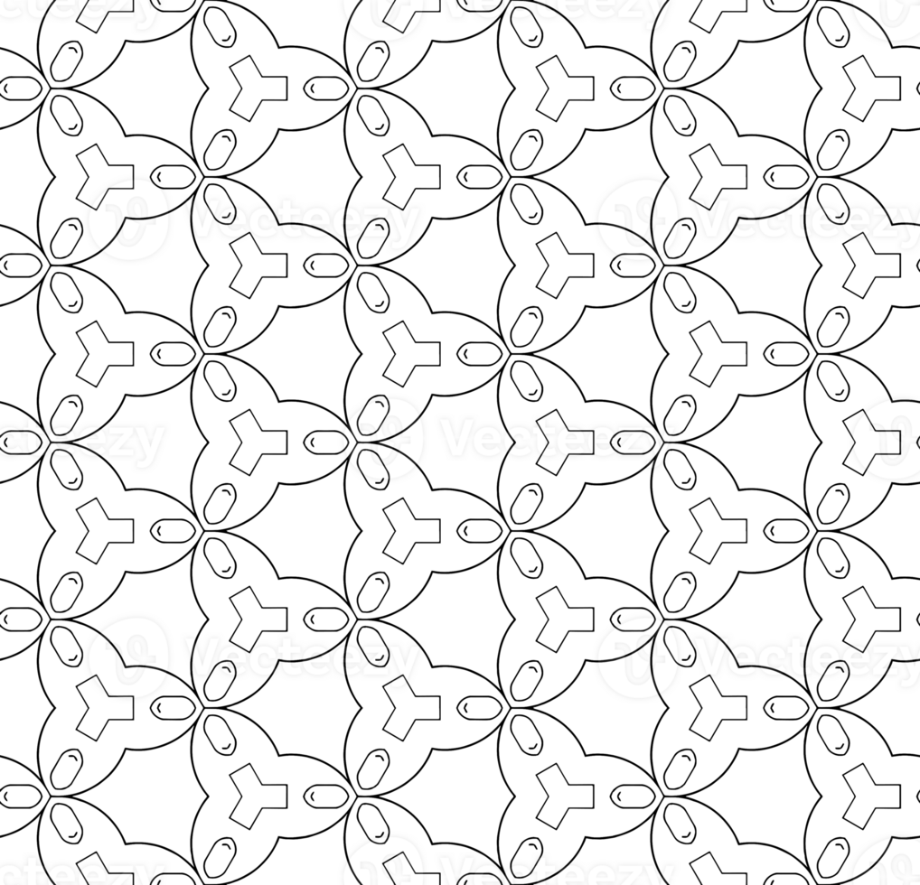 Black seamless abstract pattern. Overlay for background and backdrop. Ornamental design. PNG graphic illustration with transparent background.