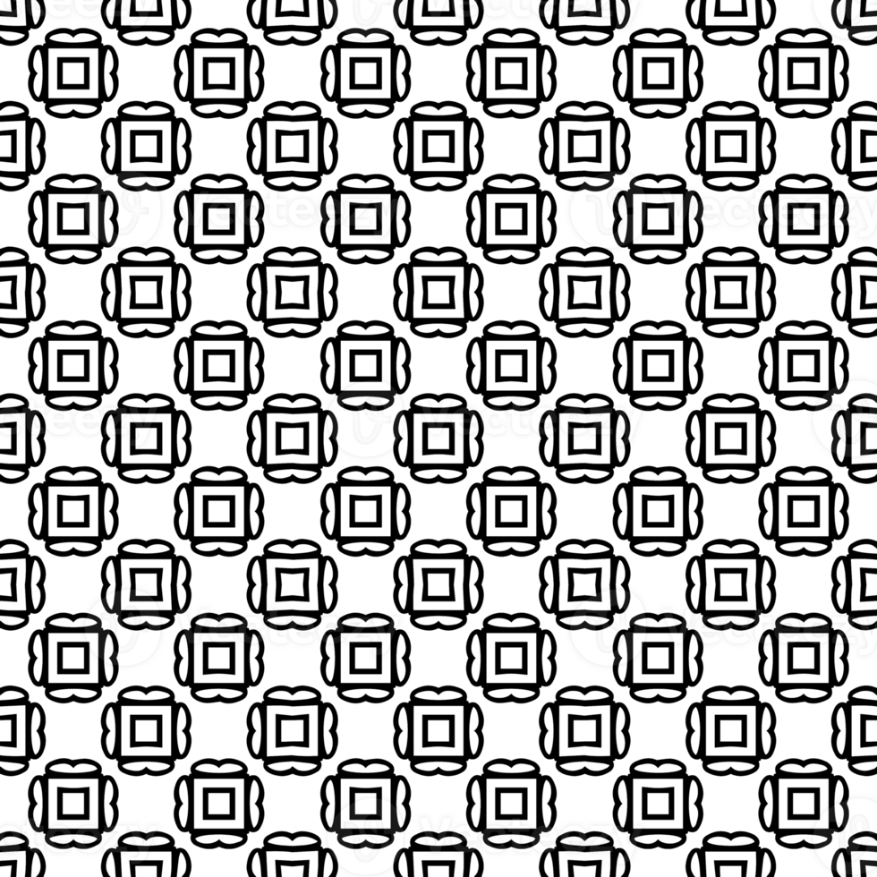 Black seamless abstract pattern. Overlay for background and backdrop. Ornamental design. PNG graphic illustration with transparent background.