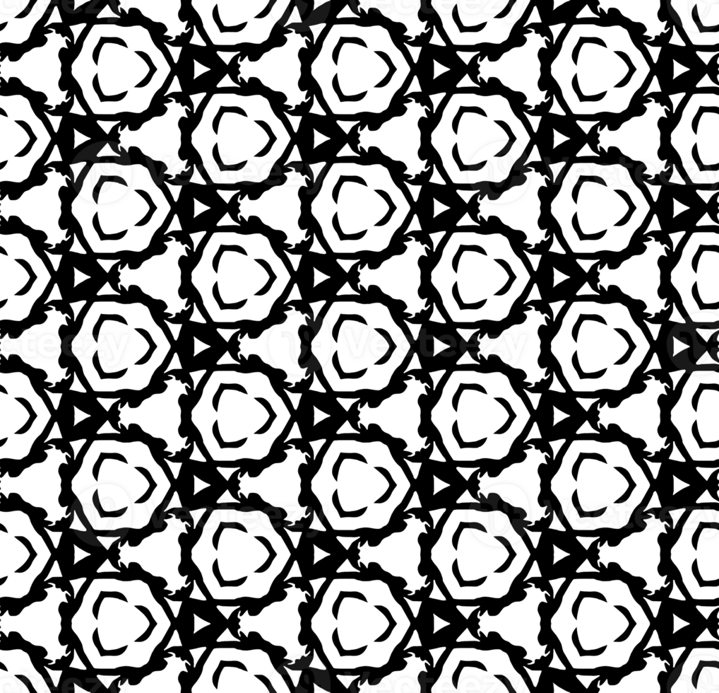 Black seamless abstract pattern. Overlay for background and backdrop. Ornamental design. PNG graphic illustration with transparent background.