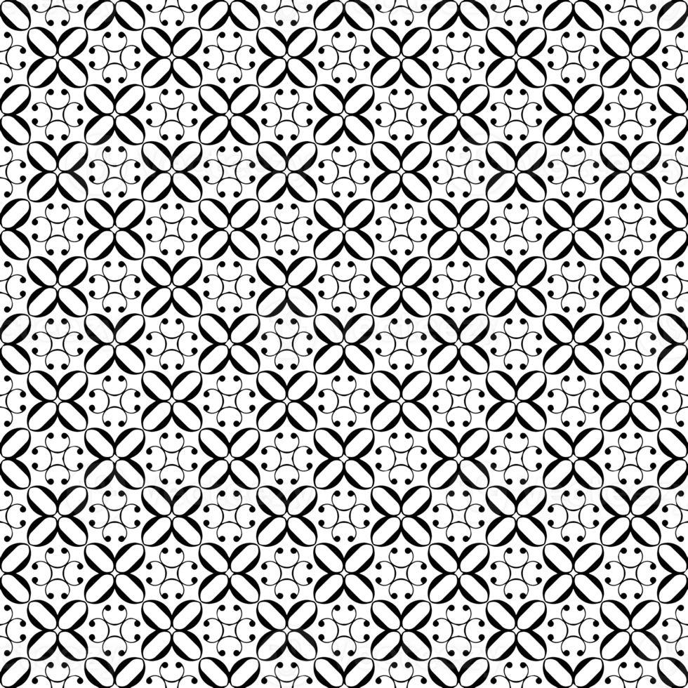 Black seamless abstract pattern. Overlay for background and backdrop. Ornamental design. PNG graphic illustration with transparent background.