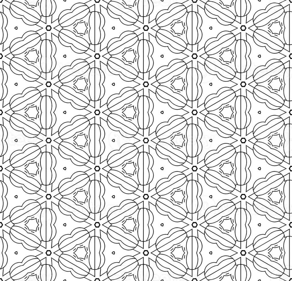 Black seamless abstract pattern. Overlay for background and backdrop. Ornamental design. PNG graphic illustration with transparent background.