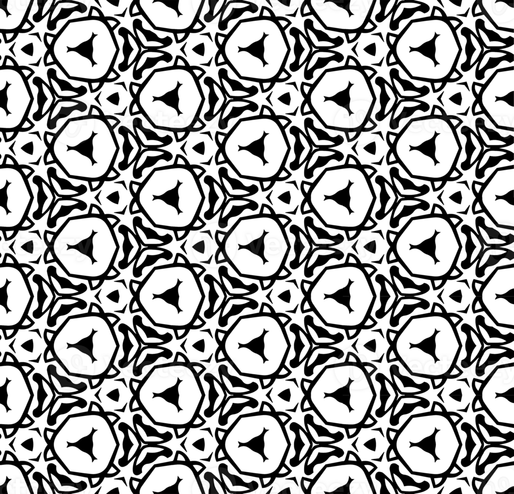 Black seamless abstract pattern. Overlay for background and backdrop. Ornamental design. PNG graphic illustration with transparent background.