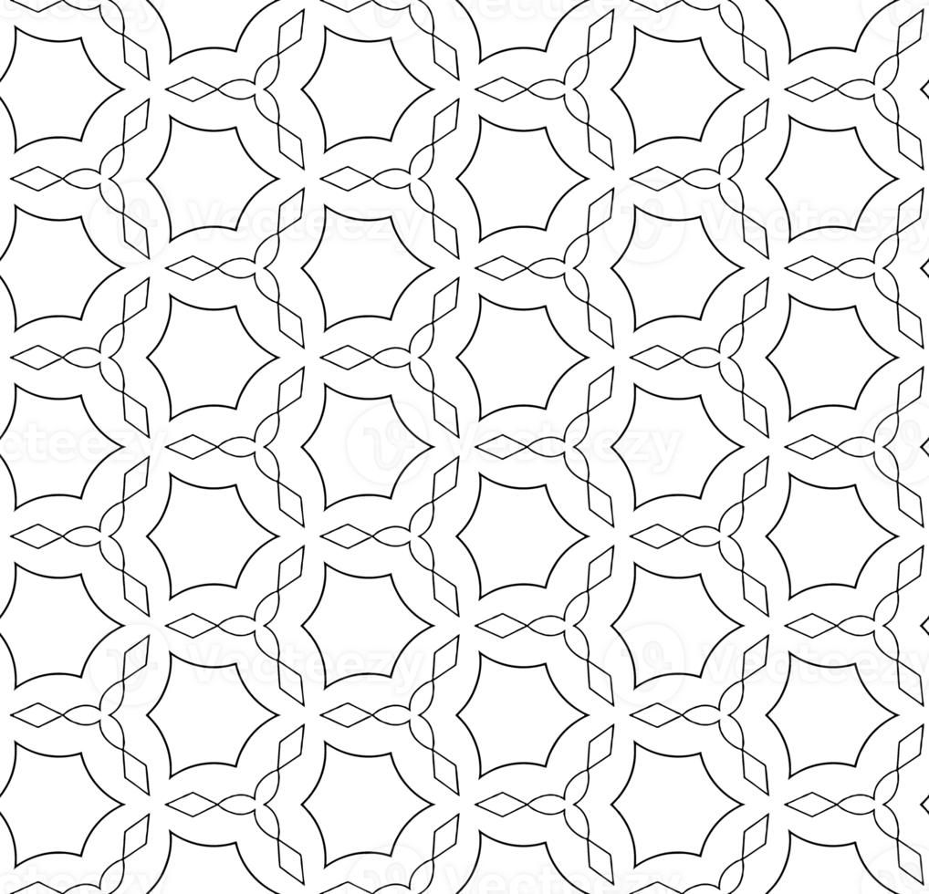 Black seamless abstract pattern. Overlay for background and backdrop. Ornamental design. PNG graphic illustration with transparent background.
