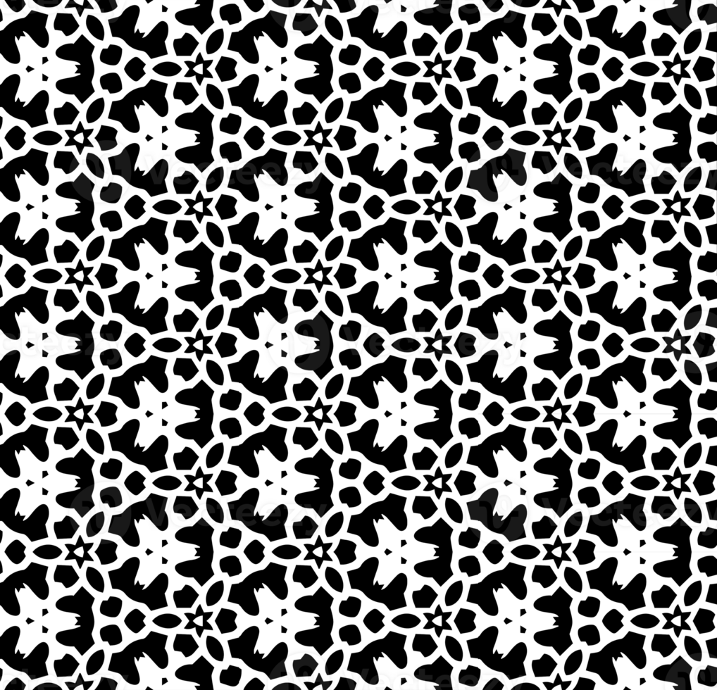 Black seamless abstract pattern. Overlay for background and backdrop. Ornamental design. PNG graphic illustration with transparent background.
