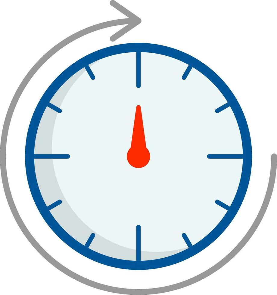 Round Clock Flat Icon vector