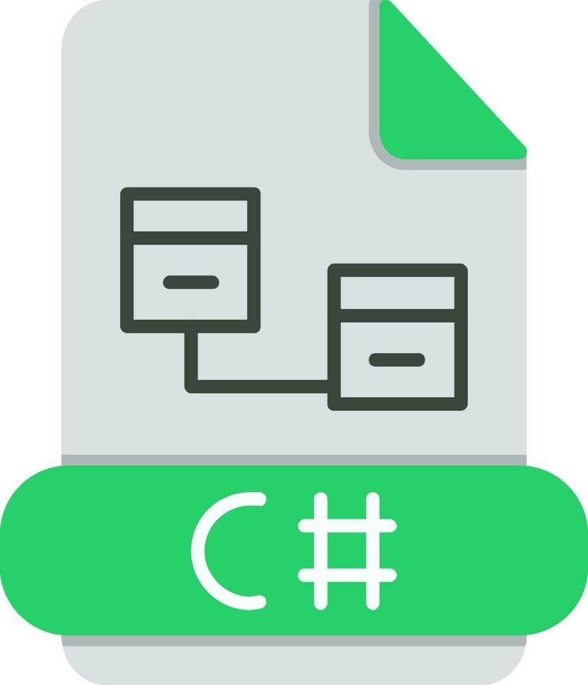 C Sharp Flat Icon vector