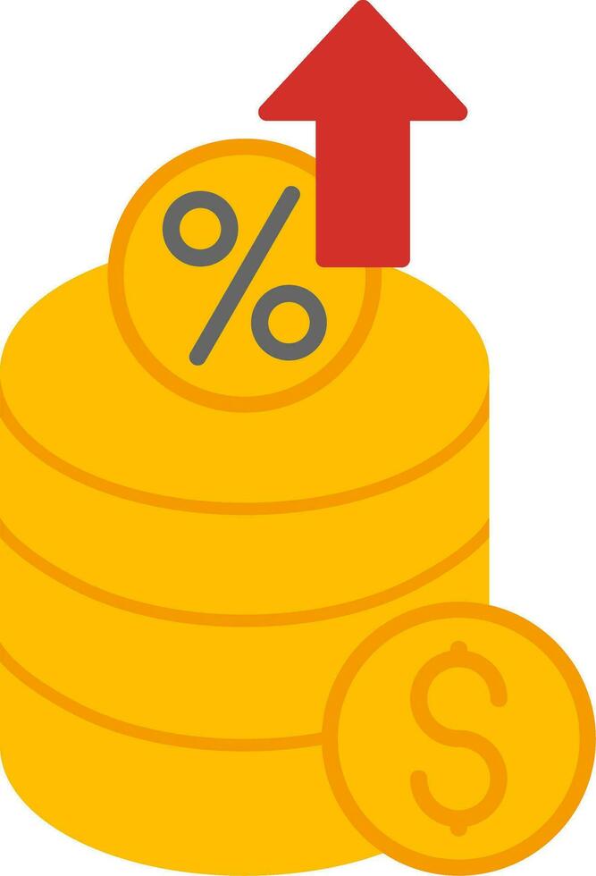 Interest Rate Flat Icon vector