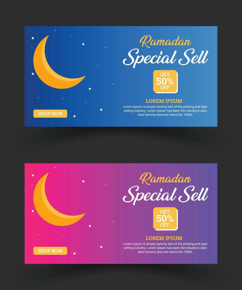 Ramadan sale banner template design islamic ramadan celebration vector