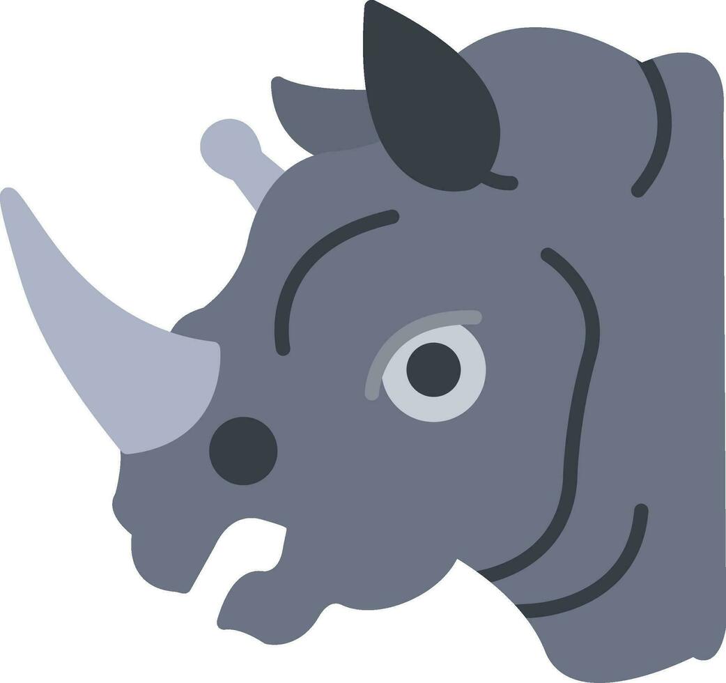 rinoceronte plano icono vector