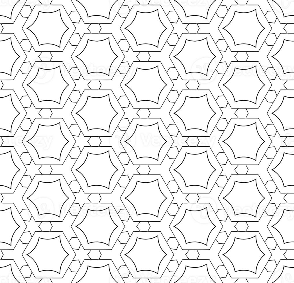 Black seamless abstract pattern. Overlay for background and backdrop. Ornamental design. PNG graphic illustration with transparent background.