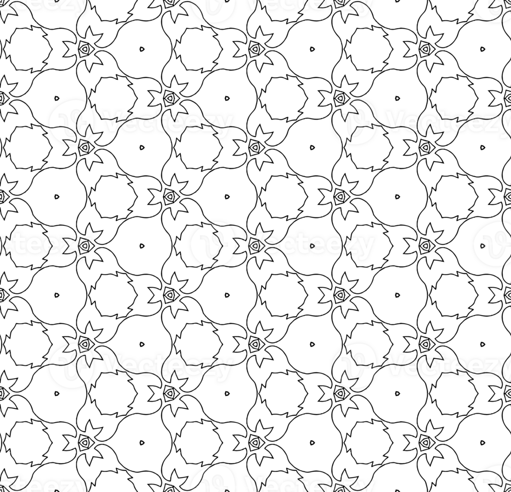 Black seamless abstract pattern. Overlay for background and backdrop. Ornamental design. PNG graphic illustration with transparent background.
