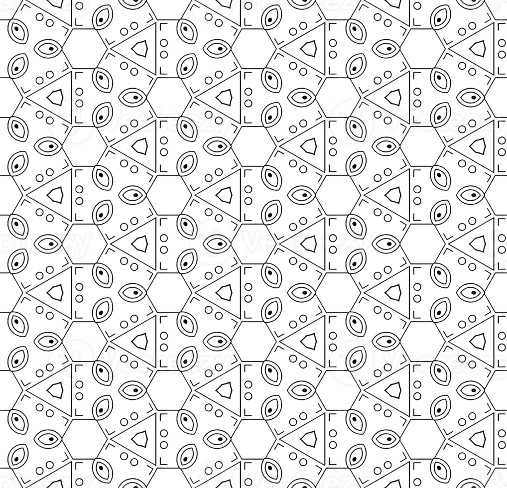 Black seamless abstract pattern. Overlay for background and backdrop. Ornamental design. PNG graphic illustration with transparent background.