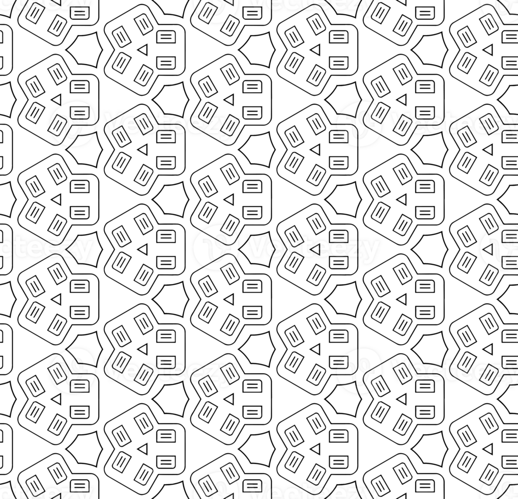 Black seamless abstract pattern. Overlay for background and backdrop. Ornamental design. PNG graphic illustration with transparent background.