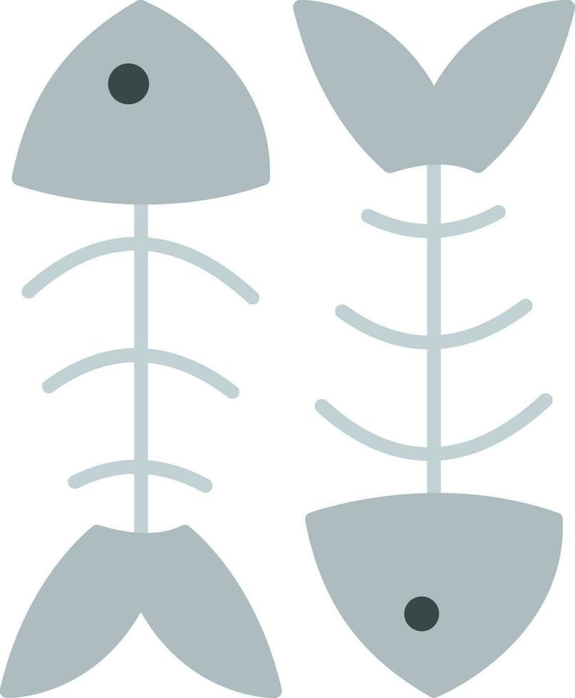 Fishbone Flat Icon vector