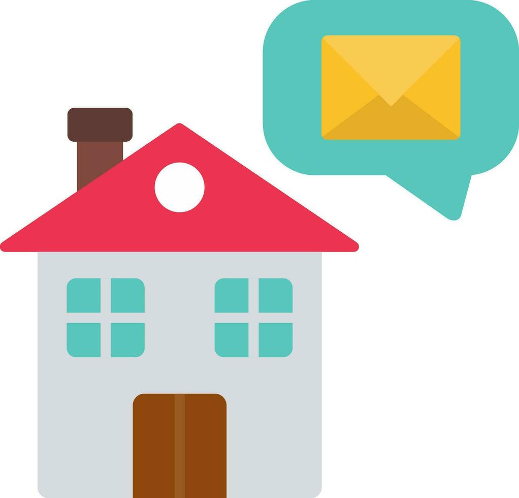 Home Message Flat Icon vector