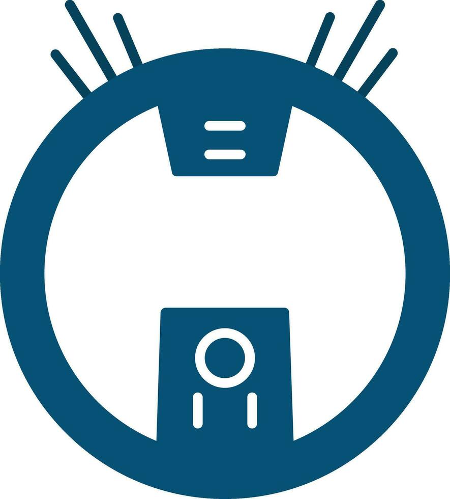 Robot Vacuum Flat Icon vector