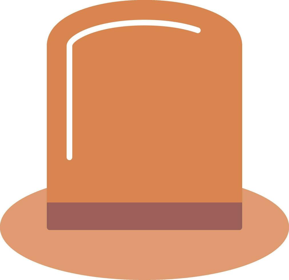 sombrero de copa, plano, icono vector