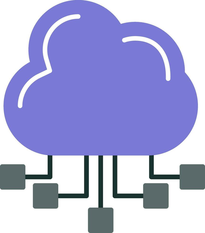 icono plano del servidor en la nube vector