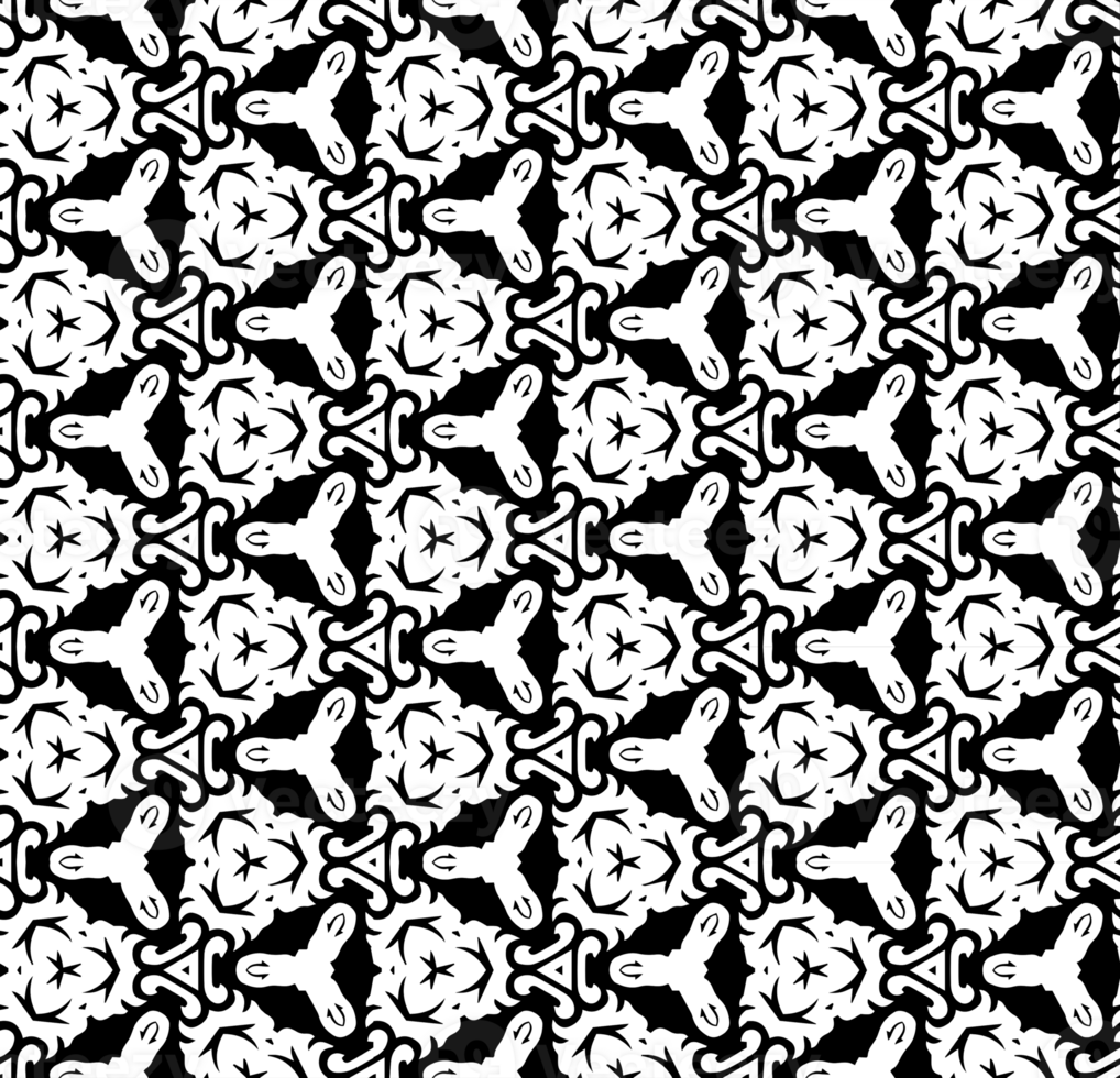 Black seamless abstract pattern. Overlay for background and backdrop. Ornamental design. PNG graphic illustration with transparent background.