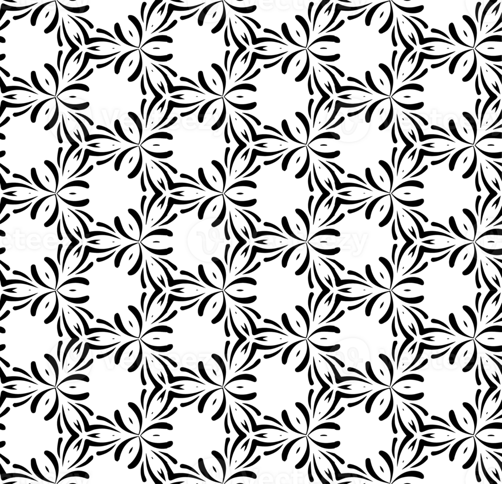 Black seamless abstract pattern. Overlay for background and backdrop. Ornamental design. PNG graphic illustration with transparent background.