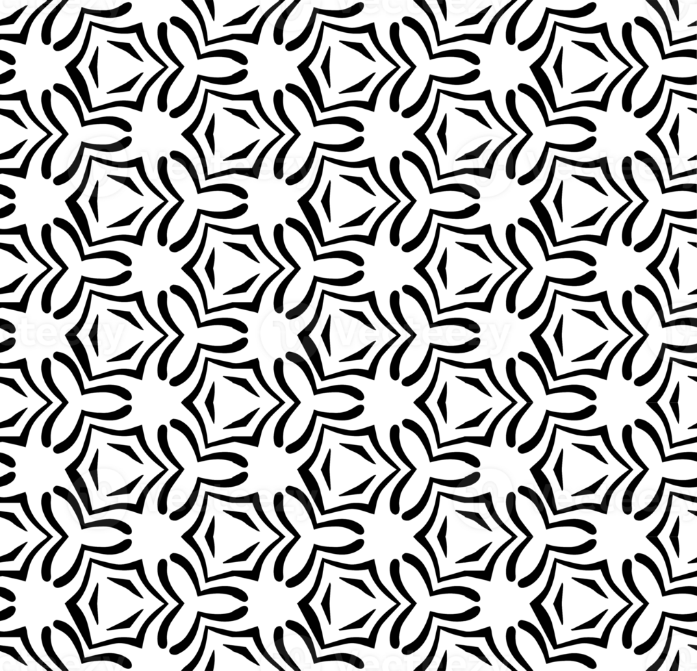 Black seamless abstract pattern. Overlay for background and backdrop. Ornamental design. PNG graphic illustration with transparent background.